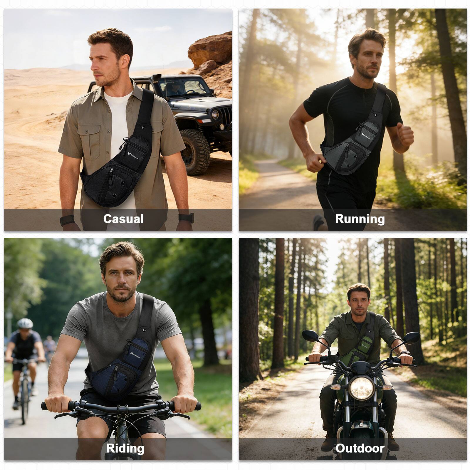 Casual  
Running  
Riding  
Outdoor