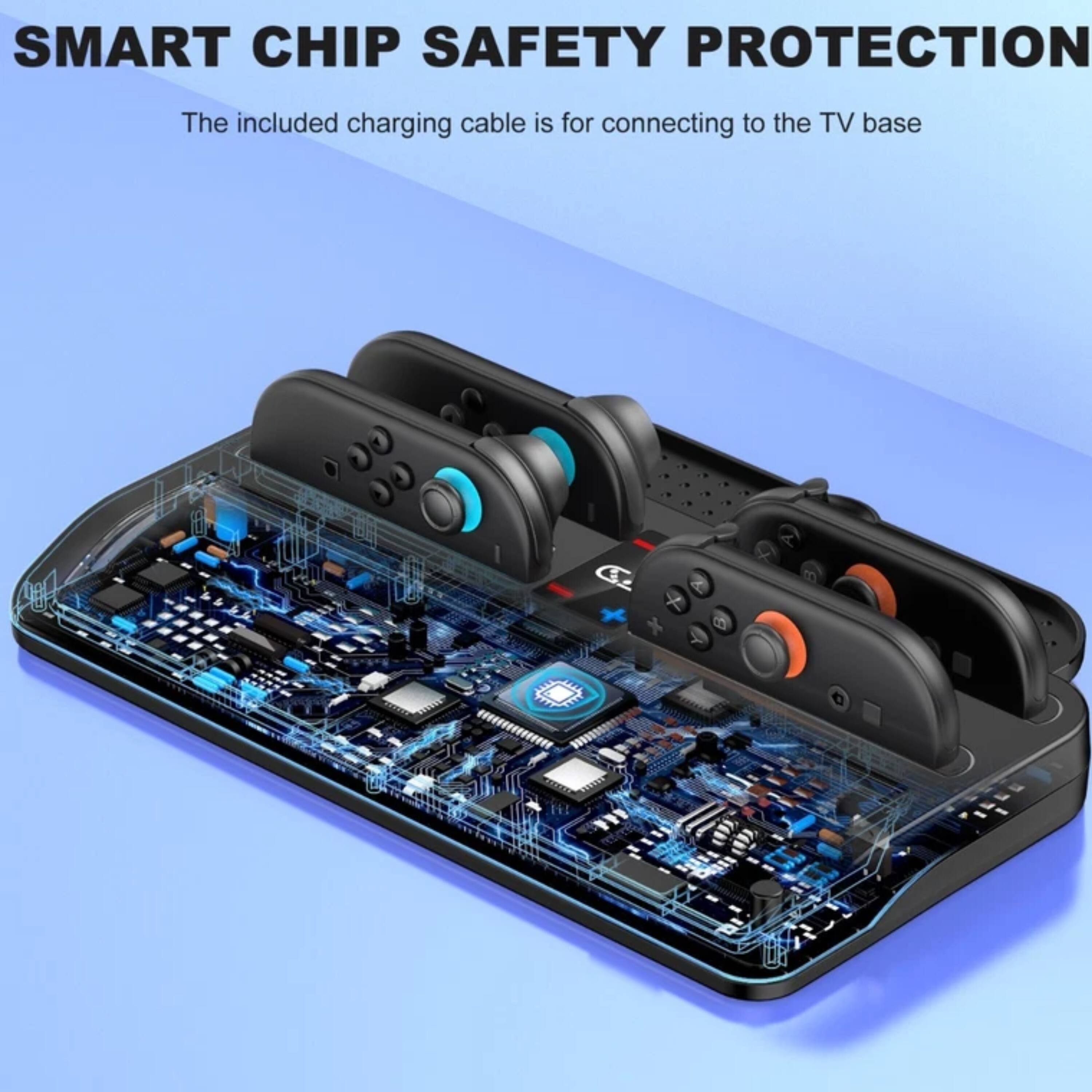 SMART CHIP SAFETY PROTECTION  
The included charging cable is for connecting to the TV base