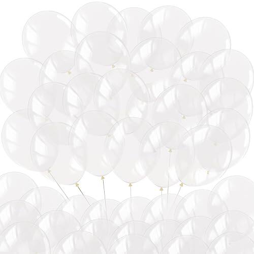 Front. Vulpecula Spade - ® 100 pcs 5" Pastel Clear Premium Latex Balloons - Great for Kids, Adult Birthdays, Weddings, Receptions, Baby Showers, - Clear.