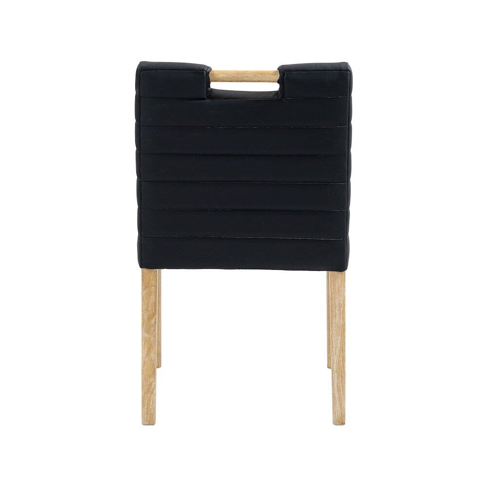 Alt View 4. Meridian Furniture - Aimee Black Vegan Leather Dining Side Chair, Set of 2 - Black.