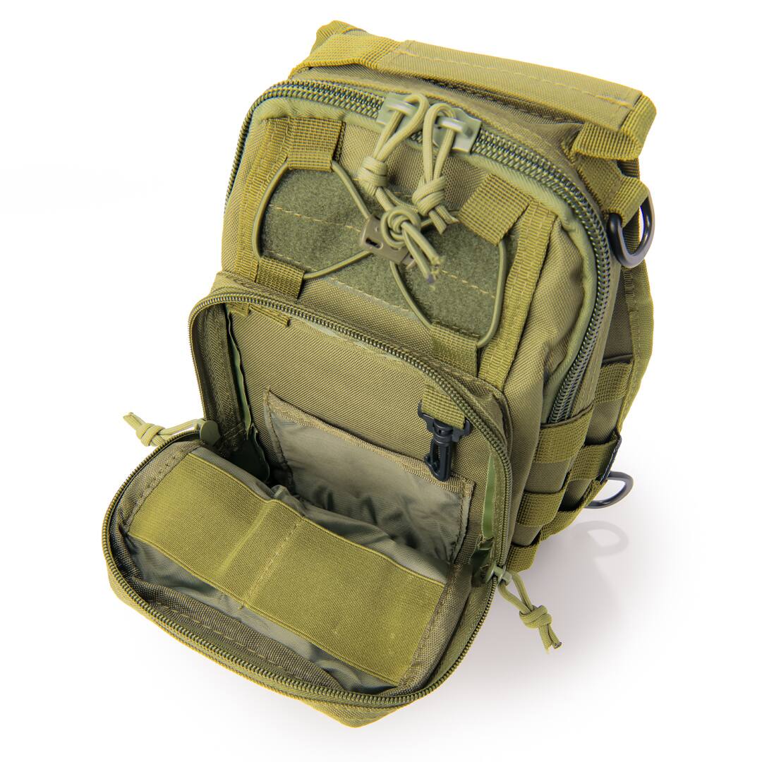 Alt View 1. Rattlesnake Tactical - Rattlesnake Tactical Sling Pack with Pistol Retention System, Green - Green.