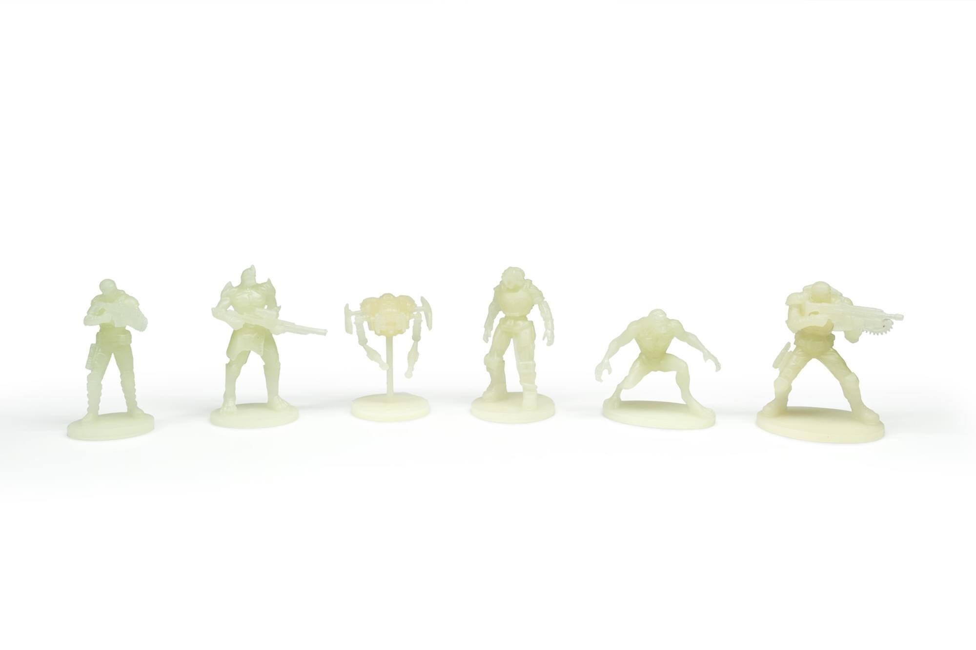 Alt View 1. Toynk - Gears of War Nanoforce Army Builder Figure Collection - 6 Pack - Glow In The Dark - White.