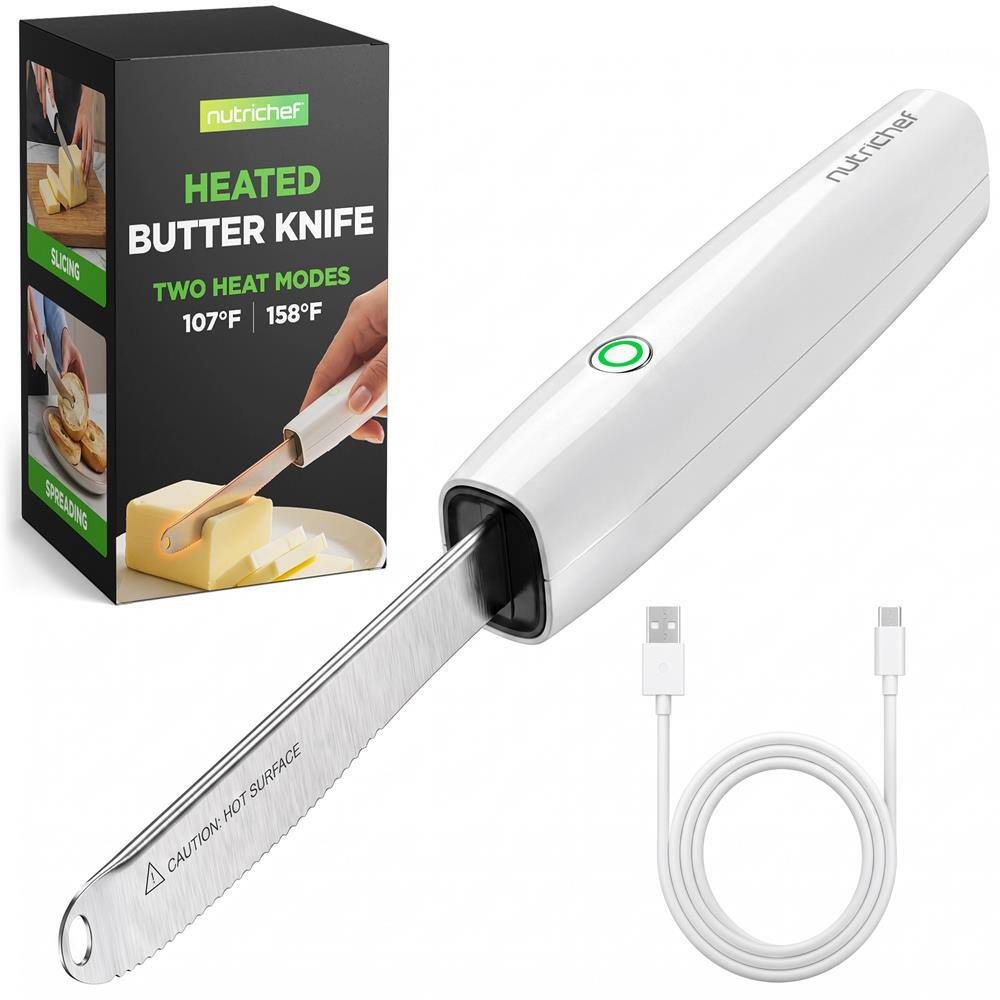 nutrichef HEATED BUTTER KNIFE SLICING HEAT MODES TWO 107F 158F

nutrichef
SPREADING
HOT SURFACE CAUTION: