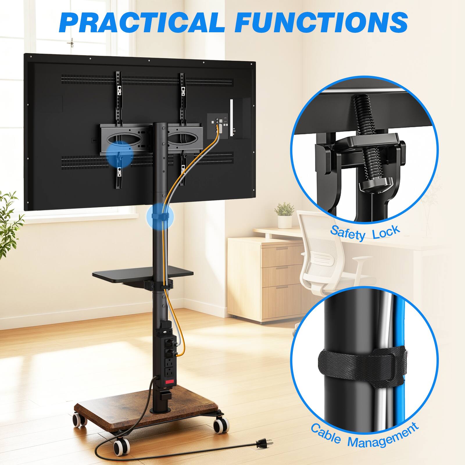 PRACTICAL FUNCTIONS

- Safety Lock
- Cable Management