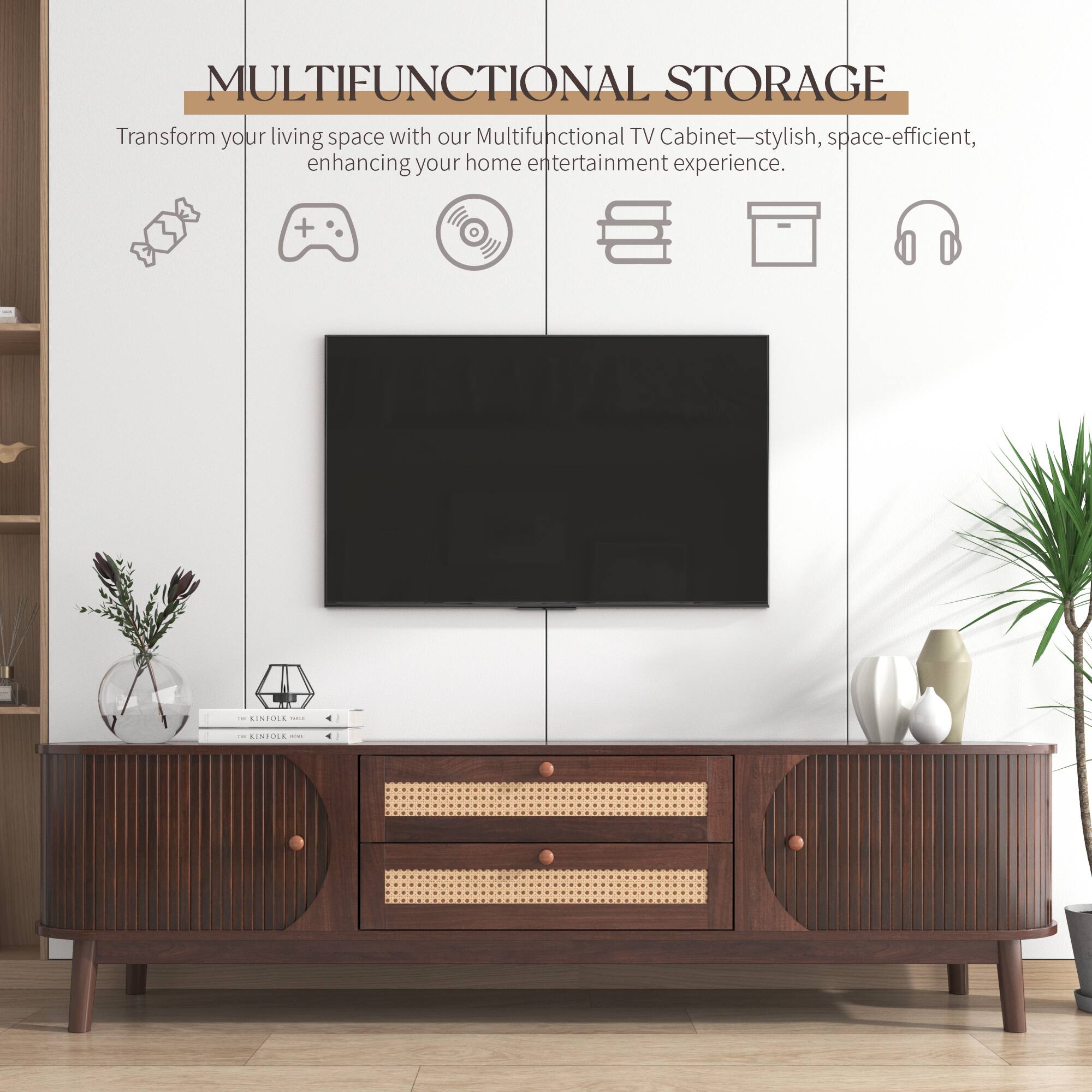 MULTIFUNCTIONAL STORAGE

Transform your living space with our Multifunctional TV Cabinet—stylish, space-efficient, enhancing your home entertainment experience.
