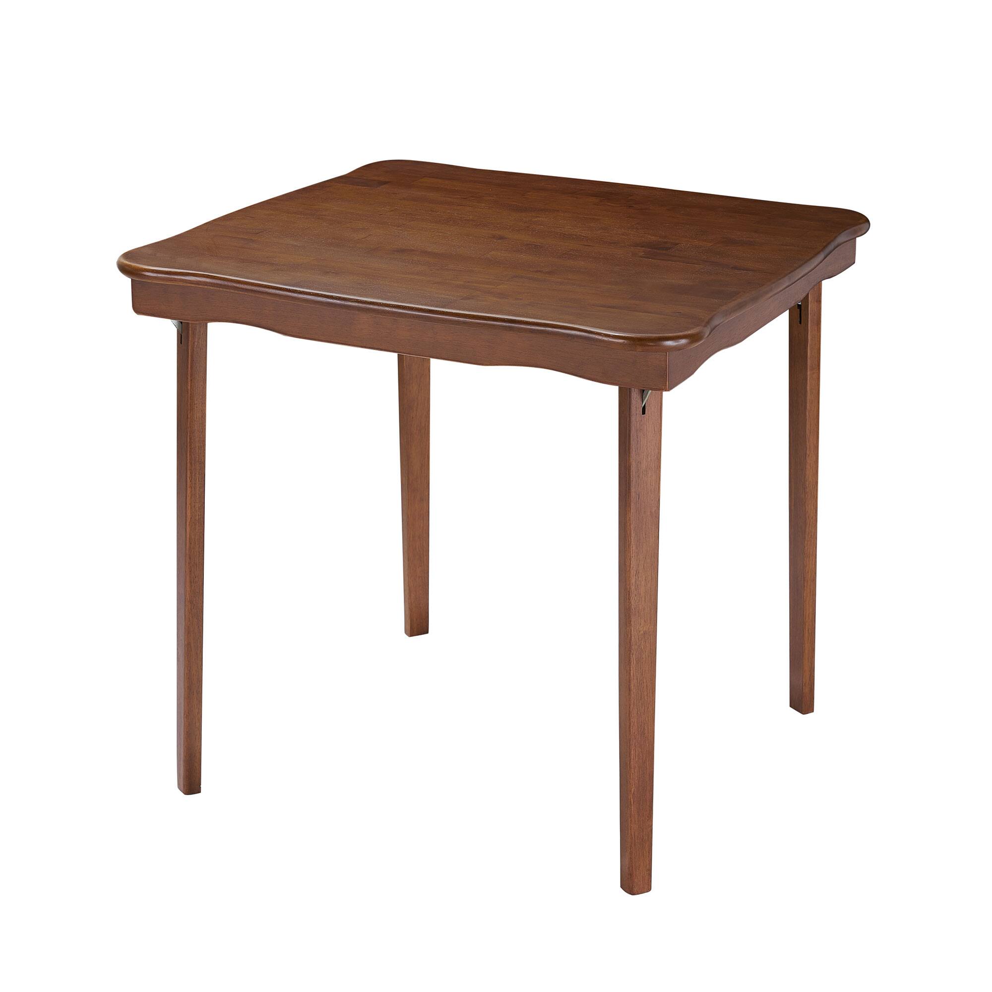 Stakmore - Scalloped Edge 32" Folding Card Table, Finish - Fruitwood
