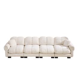 Boyel Living - Cream Beige Sofa Couch 131.5 in L x 33.8 in W x 35.4 in H Living Room Bedroom Apartment - Cream Beige