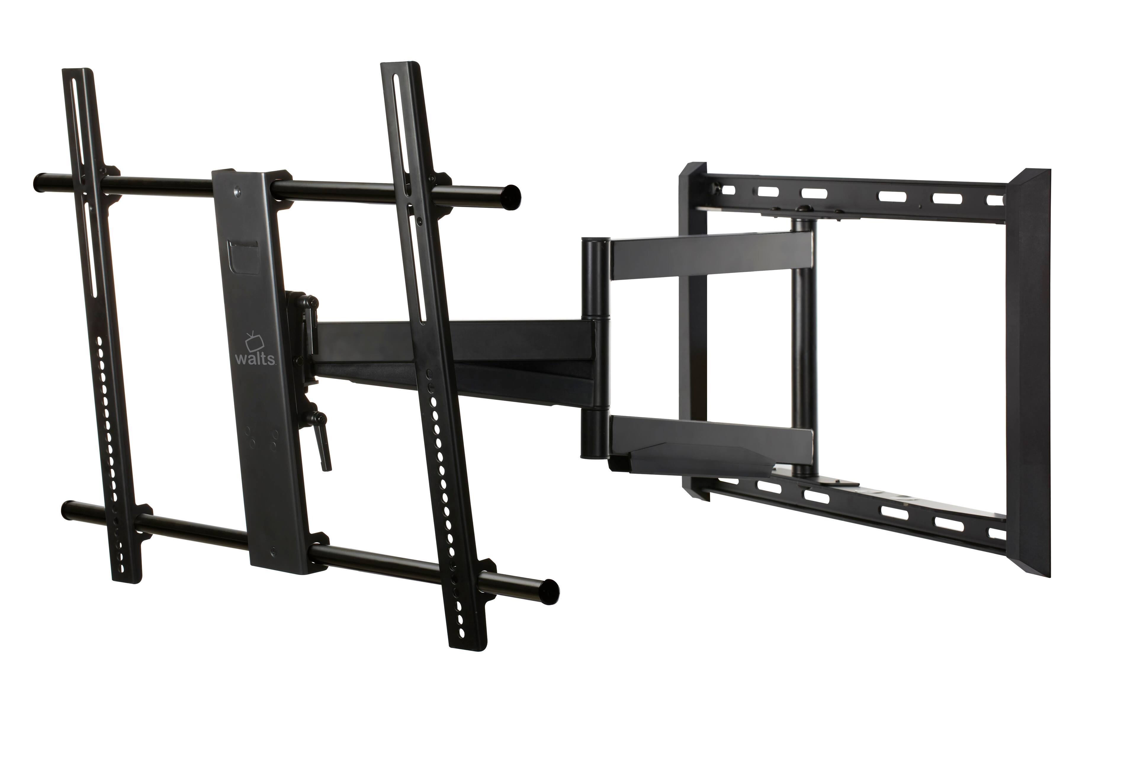 Back. Samsung - Samsung QN75QN70HAFXZA 75" Smart TV with a Walts FULL-MOTION-MOUNT-43-90 and Amber 3-OUTLET-SURGE Surge Protector (2026) - Black.