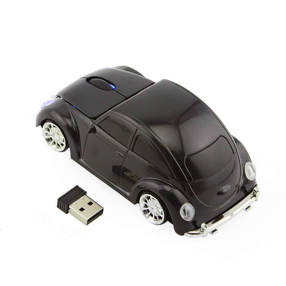 Back. PO3TICJUNKI3 - Vw Beetle Sports Car Shape Mouse Mice Computer Laptop Pc Optical 4ghz Nano Aaa Power Surface Led - Black.
