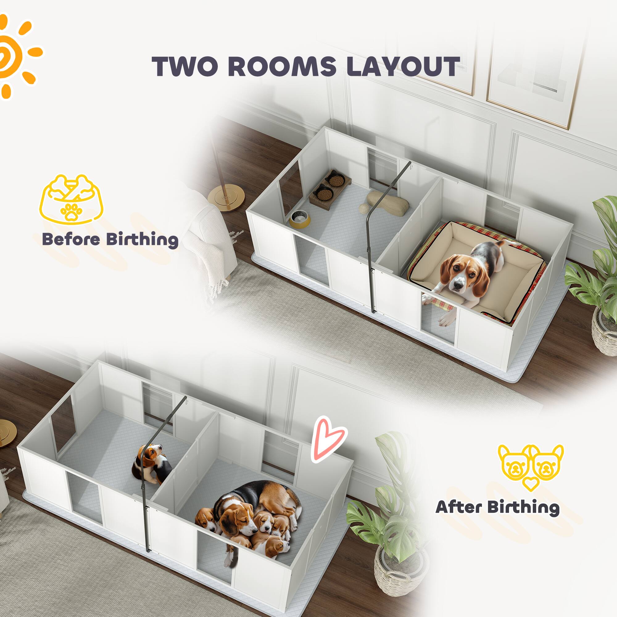 TWO ROOMS LAYOUT

Before Birthing

After Birthing