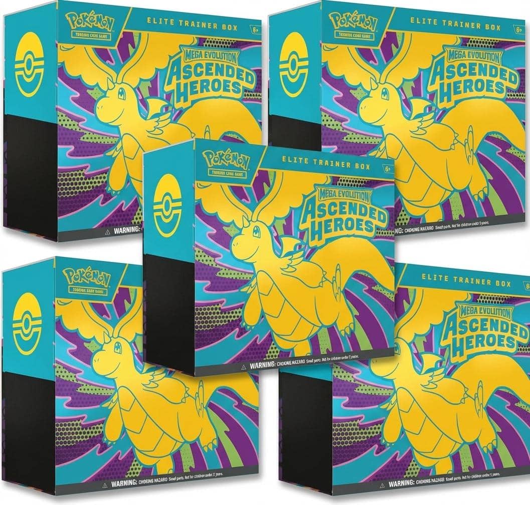 Pokémon - TCG: Mega Evolution—Ascended Heroes Elite Trainer Box 5 Pack bundle