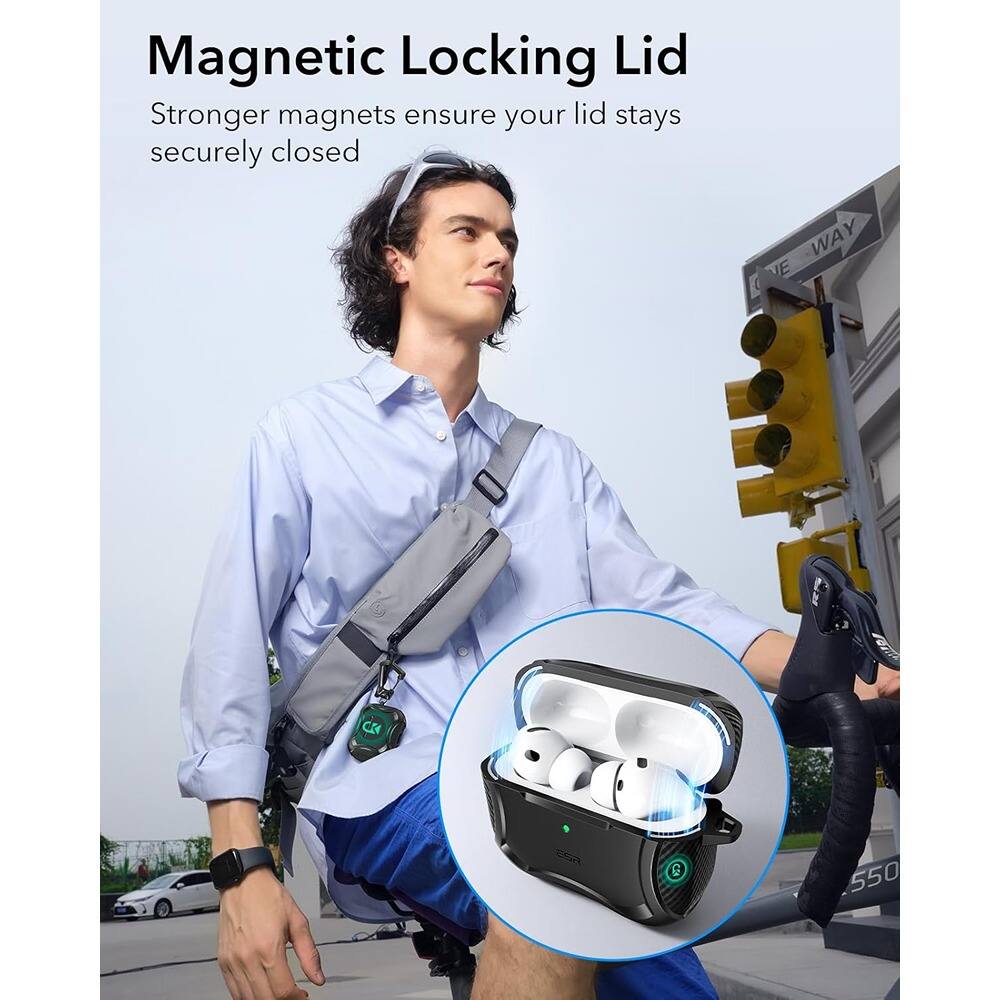 Back. ACJPR - For AirPods Pro 3 Case (2025), Compatible with 3rd Generation, Magnetic Lid, MagSafe Ready, Drop Protection, Cyber Serie.