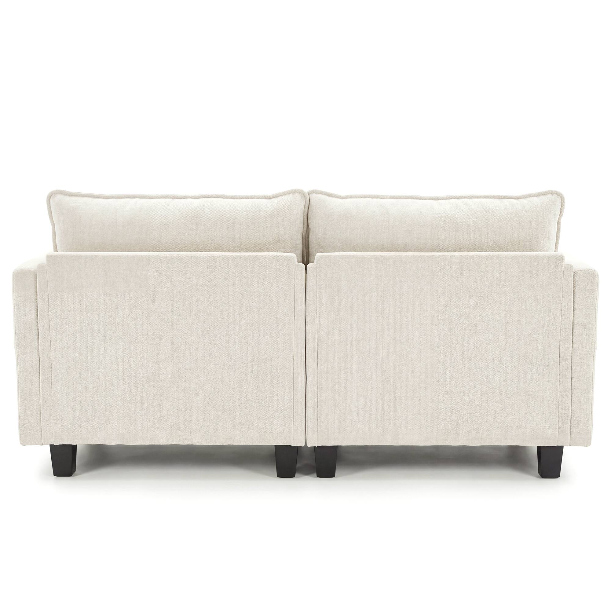 Alt View 1. Anysun - Modern Chenille Loveseat Sofa – 2-Seat Compact Couch with Dual USB Charging Ports and Side Pockets - Beige.