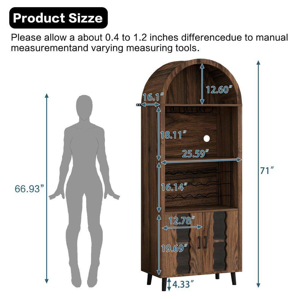 Product Size

Please allow a about 0.4 to 1.2 inches difference due to manual measurement and varying measuring tools.

- Height: 71"
- Width: 16.1"
- Depth: 12.60"
- Height of top shelf: 18.11"
- Height of middle shelf: 16.14"
- Height of bottom shelf: 12.78"
- Height of cabinet: 19.69"
- Depth of cabinet: 25.59"
- Height of cabinet base: 4.33"
- Height of mannequin: 66.93"