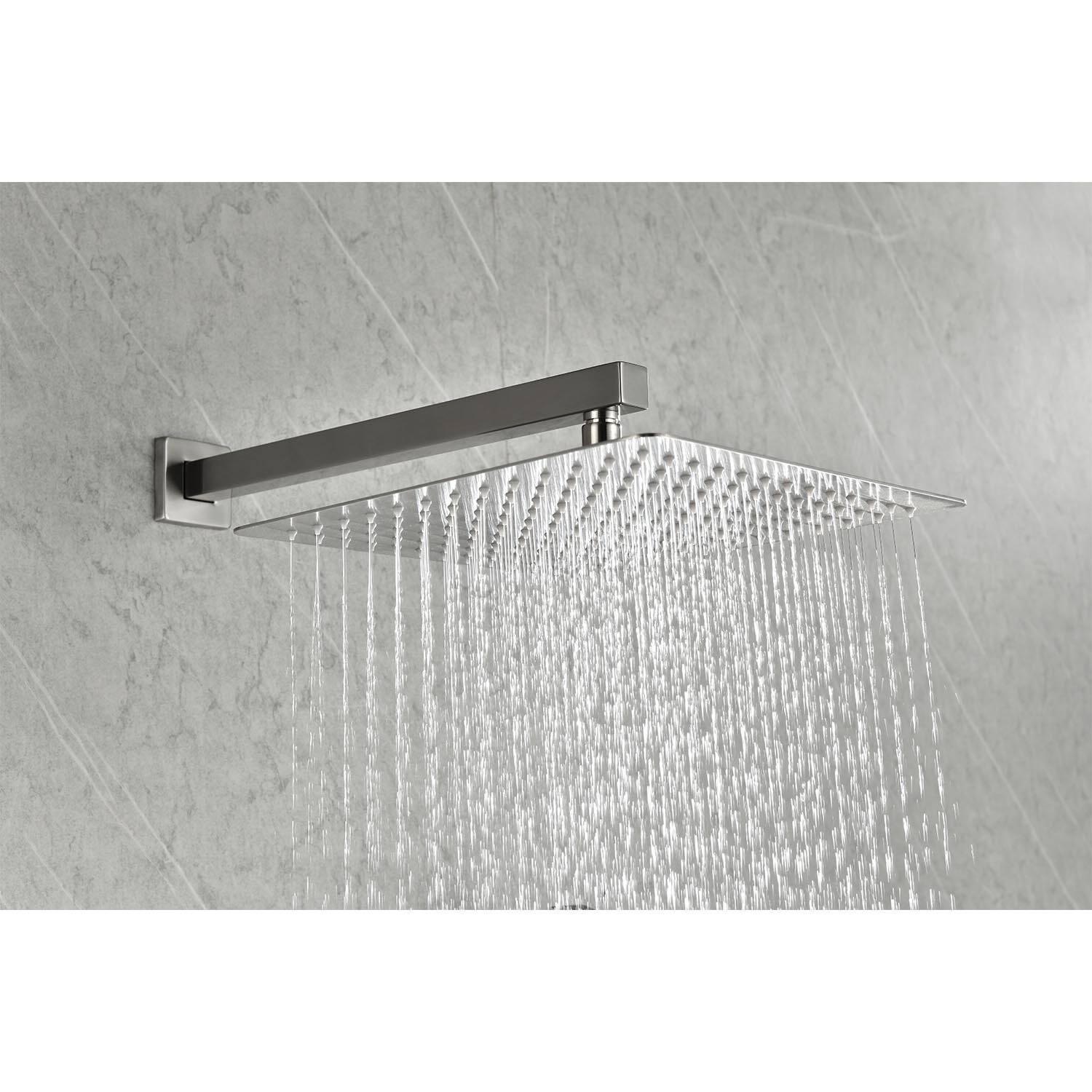 Angle. APRILSOUL - 10 inch Rain Shower Head Systems Wall Mounted Shower - Brushed Nickel.