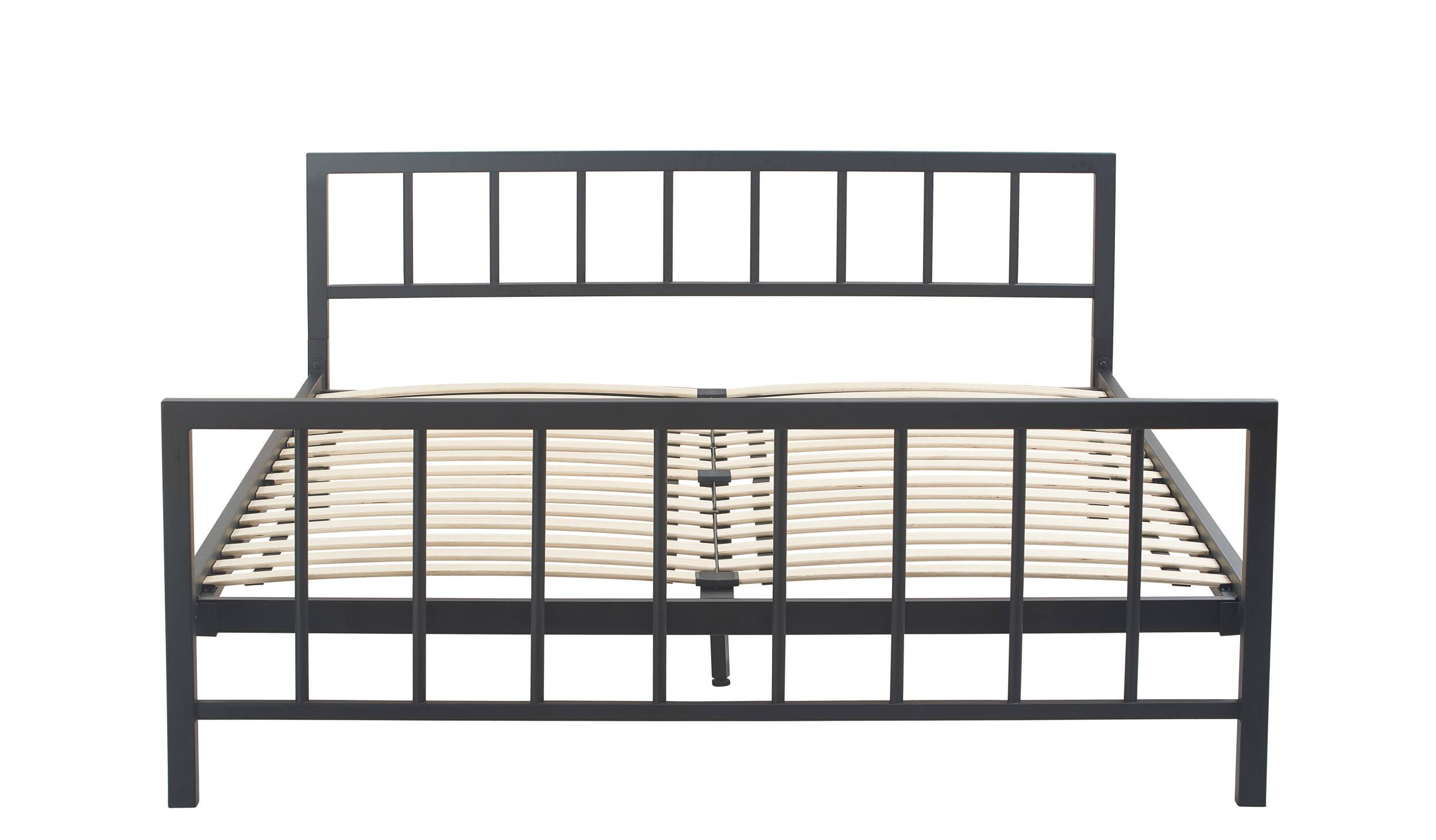 Front. Click Decor - Evans Platform Bed Queen Size - Black.
