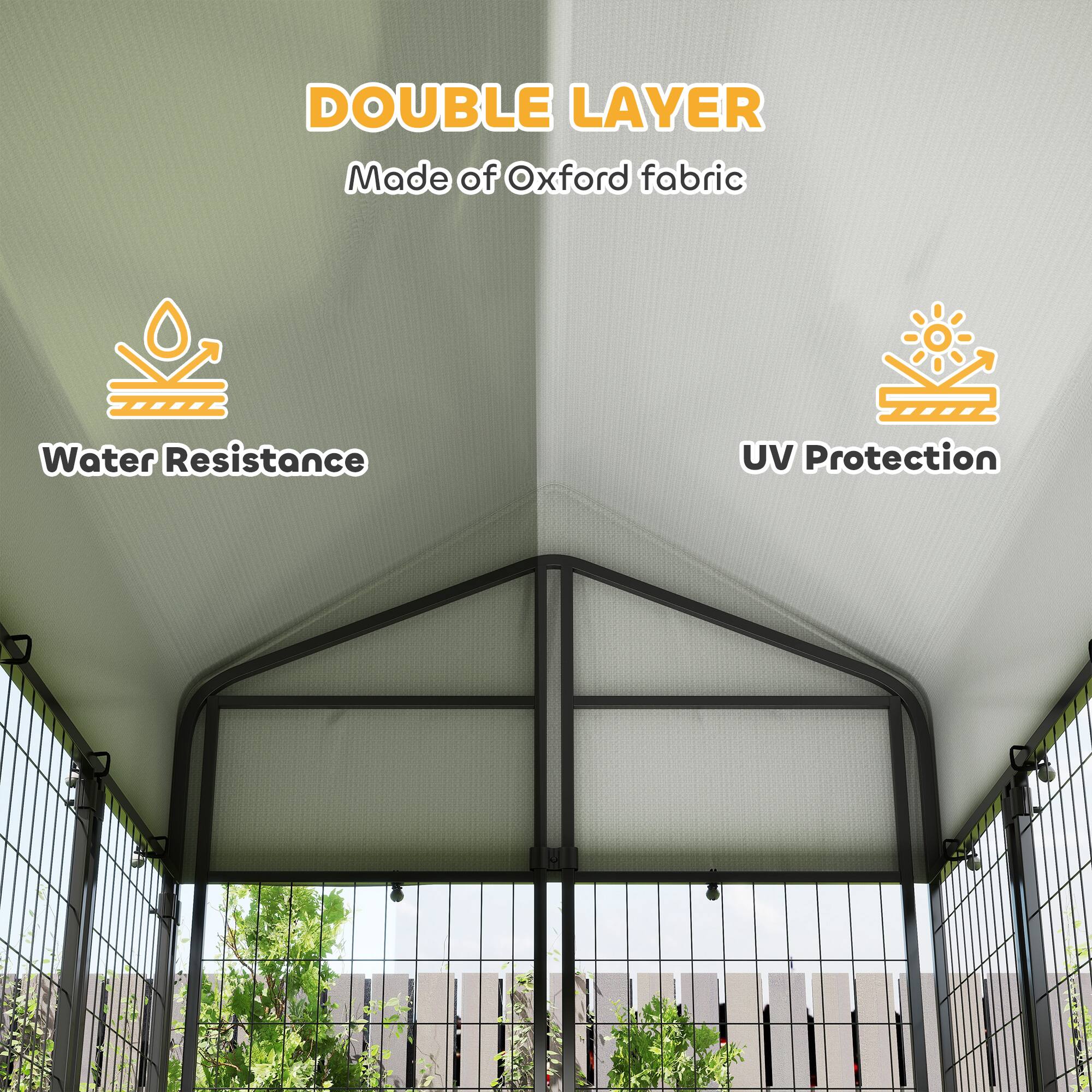 DOUBLE LAYER  
Made of Oxford fabric  
Water Resistance  
UV Protection