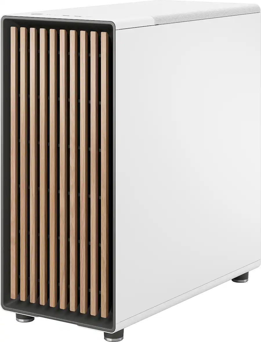 Fractal Design North Chalk White with Oak Front and Clear TG Side Panel ...