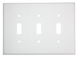 Leviton - 3 gang Plastic Toggle Wall Plate 1 pk - White
