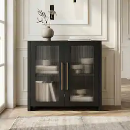 Hudson&Canal - Clarkson 32" Wide Rectangular Accent Cabinet - Black