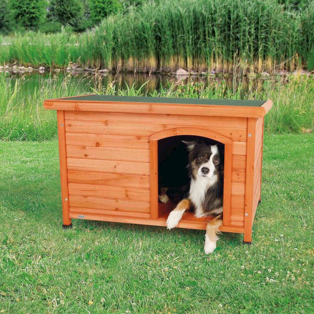 Angle. TRIXIE - Natura Classic Dog House - Brown.