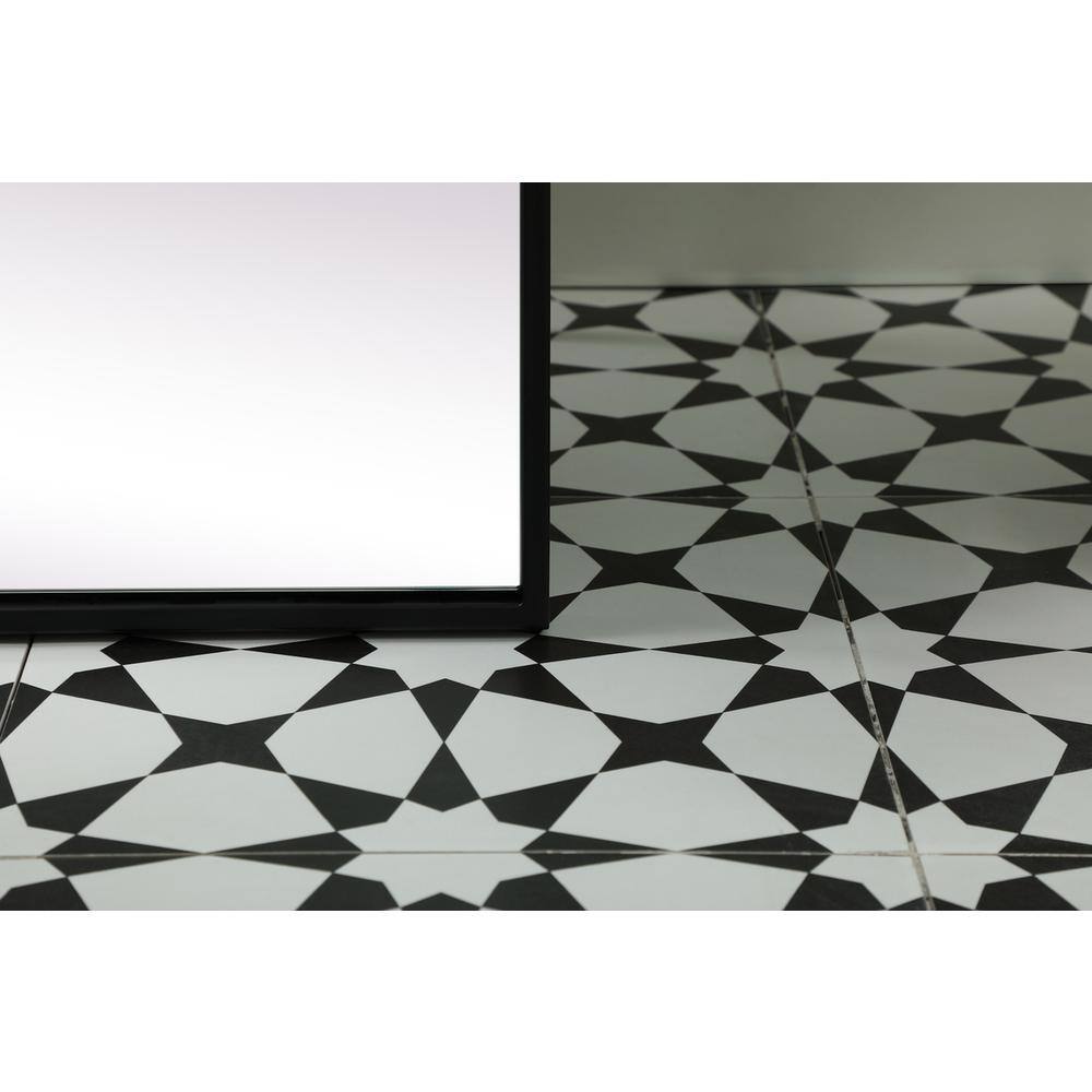 Alt View 4. Elegant Decor - Metal Frame Rectangle Full Length Mirror 30x60 Inch in Black - Black.