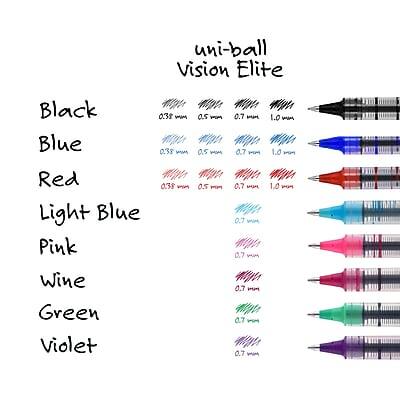 uni-ball Vision Elite

Black
0.38 mm 0.5 mm 0.7 mm 1.0 mm

Blue
0.38 mm 0.5 mm 0.7 mm 1.0 mm

Red
0.38 mm 0.5 mm 0.7 mm 1.0 mm

Light Blue
0.38 mm 0.5 mm 0.7 mm 1.0 mm

Pink
0.38 mm 0.5 mm 0.7 mm 1.0 mm

Wine
0.38 mm 0.5 mm 0.7 mm 1.0 mm

Green
0.38 mm 0.5 mm 0.7 mm 1.0 mm

Violet
0.38 mm 0.5 mm 0.7 mm 1.0 mm