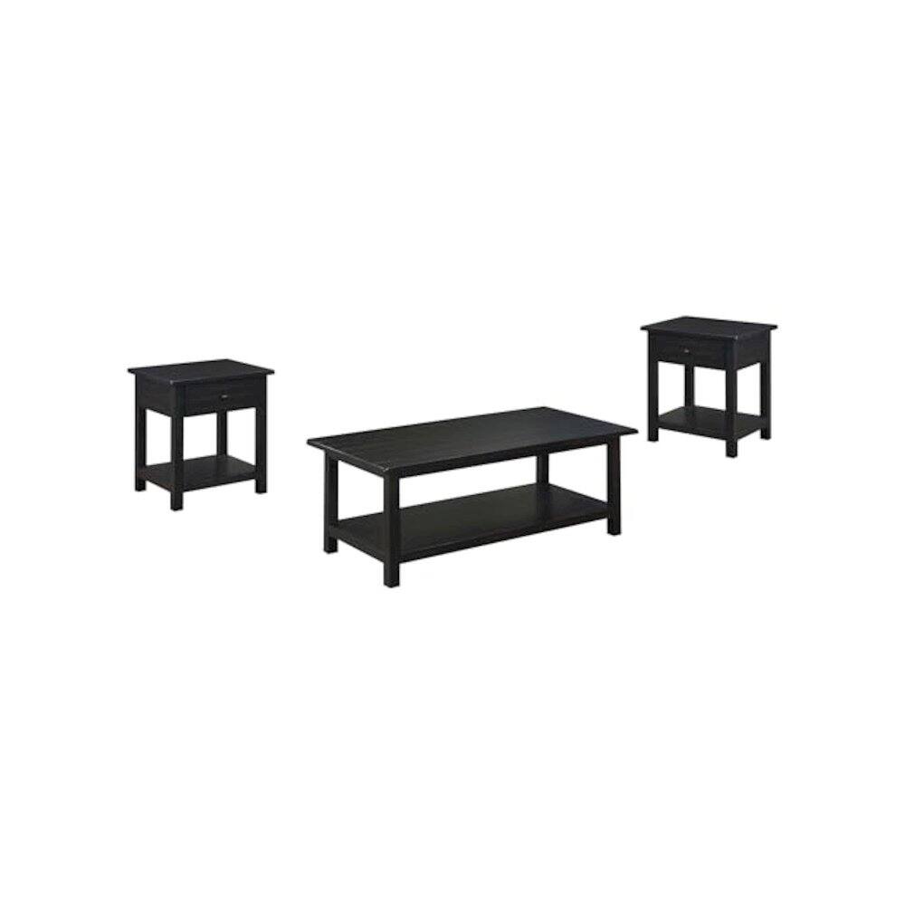 Front. Coaster Co. of America - Payne 3-piece Coffee and 1-drawer End Table Set Java - Black.
