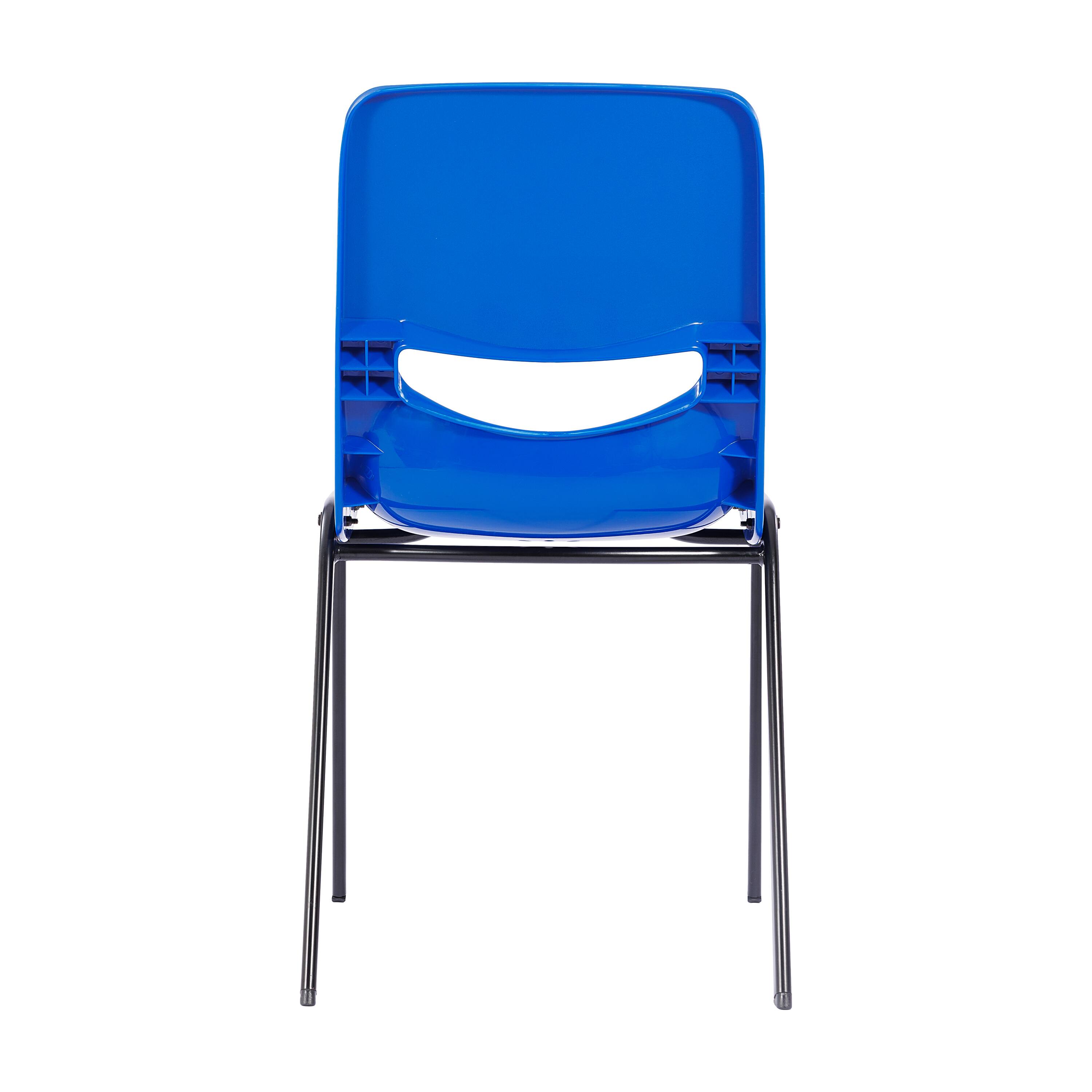 Alt View 5. Emma + Oliver - Jacobs Stackable Flex Comfort Classroom Chair with Ergonomic Flex Back and Heavy-Duty, Powder-Coated Steel Frame - Navy.
