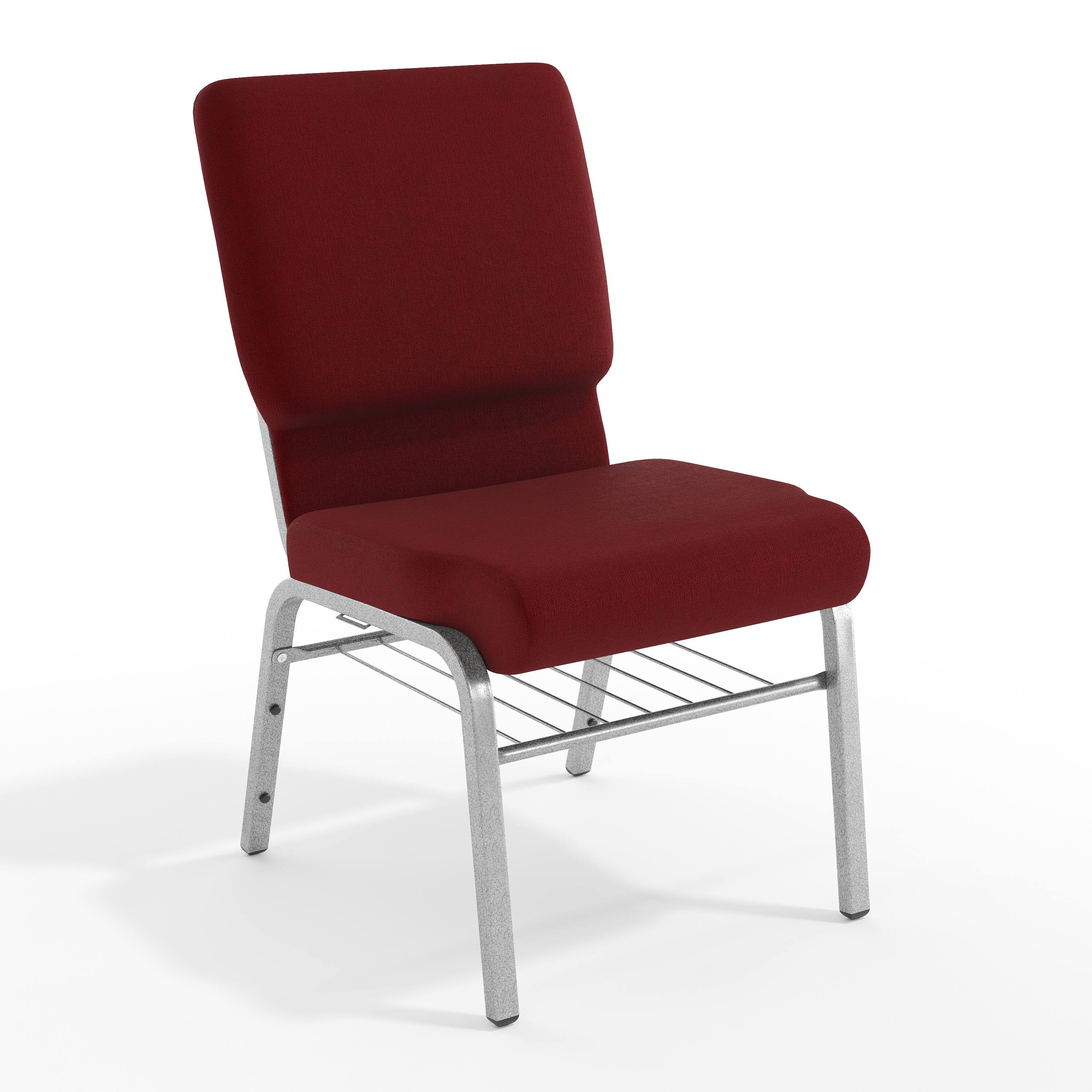 Burgundy Fabric/Silver Vein Frame