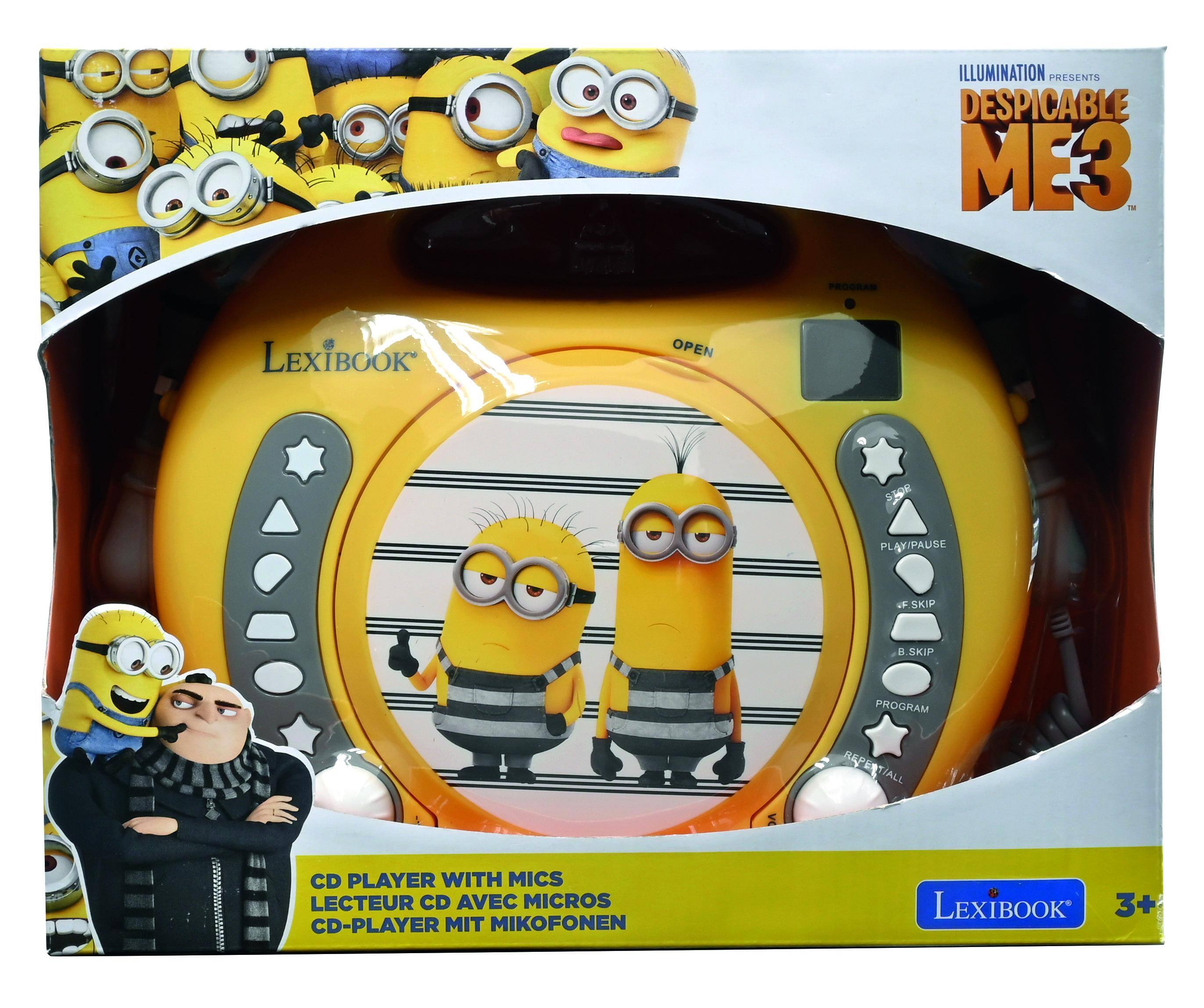 ILLUMINATION PRESENTS DESPICABLE ME 3

LEXIBOOK OPEN SEDR PLAY/PAUSE SKIP H SKIP PROGRAM REPER TALL V CD PLAYER WITH MICS LECTEUR CD AVEC MICROS CD-PLAYER MIT MIKOFONEN LEXIBOOK 3+