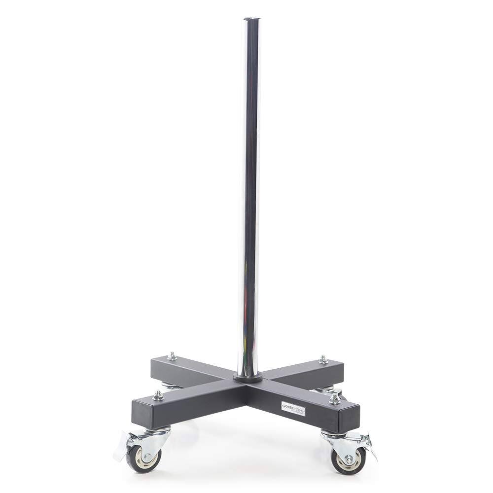 Front. Power Systems - Vertical Bumper Plate Storage Rack – Portable 800 lb Vertical Plate Rack with Casters - Black.
