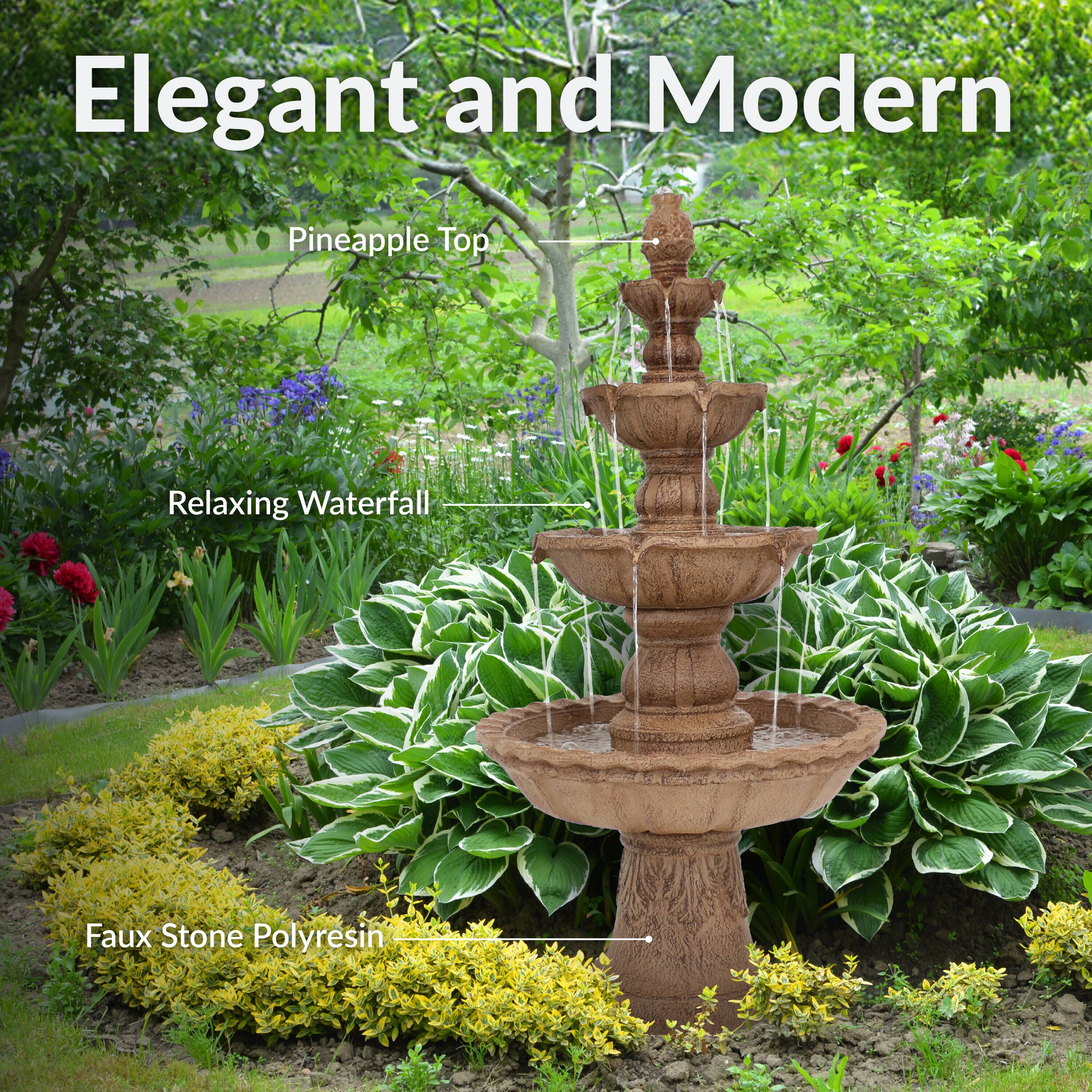 Elegant and Modern

- Pineapple Top
- Relaxing Waterfall
- Faux Stone Polyresin
