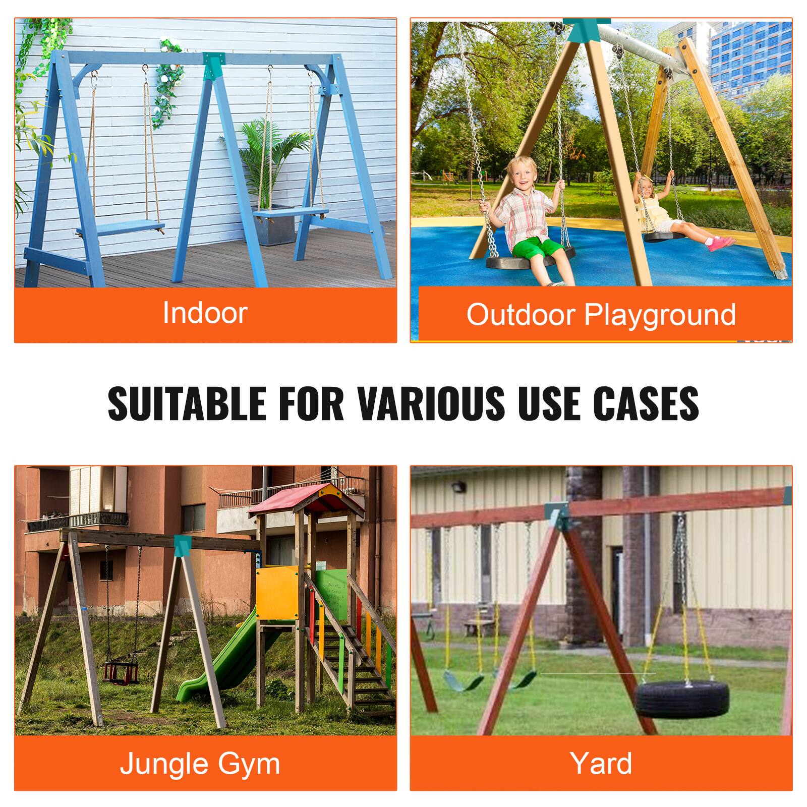 Indoor  
Outdoor Playground  
SUITABLE FOR VARIOUS USE CASES  
Jungle Gym  
Yard