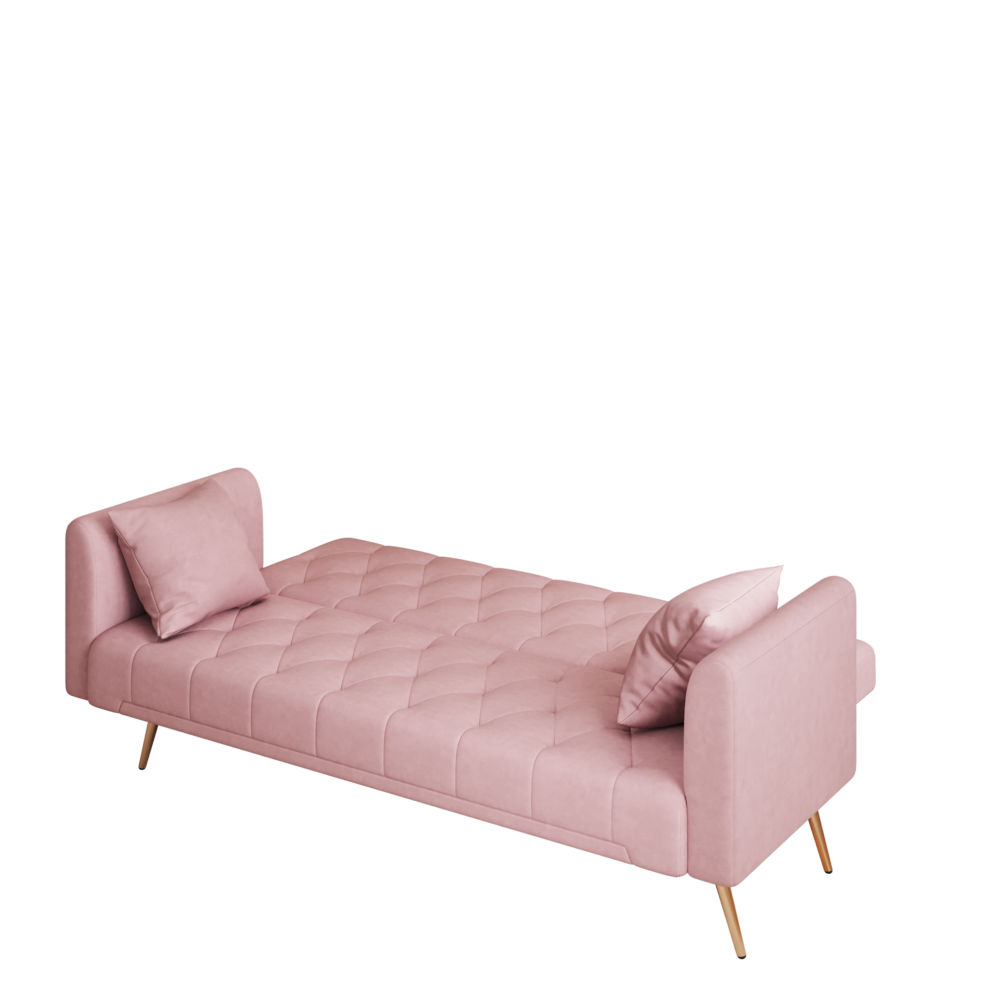 Alt View 10. GOODSILO - Convertible Velvet Sofa Bed with Adjustable Backrest for Small Spaces, Living Room and Office Use - Pink.