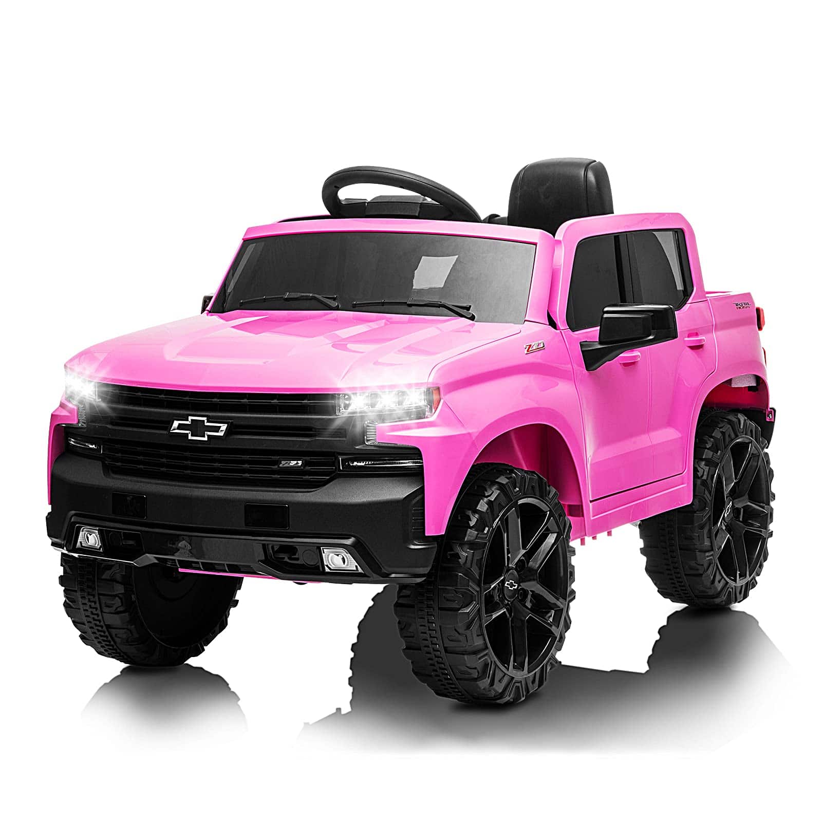 Jojoka - Licensed Chevrolet Silverado 12V Electric Ride-on Car Truck w/Parent Remote Control, Bluetooth Speaker