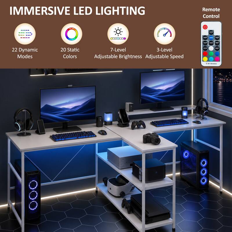 IMMERSIVE LED LIGHTING  
Remote Control  
- 22 Dynamic Modes  
- 20 Static Colors  
- 7-Level Adjustable Brightness  
- 3-Level Adjustable Speed  
- RF Wireless