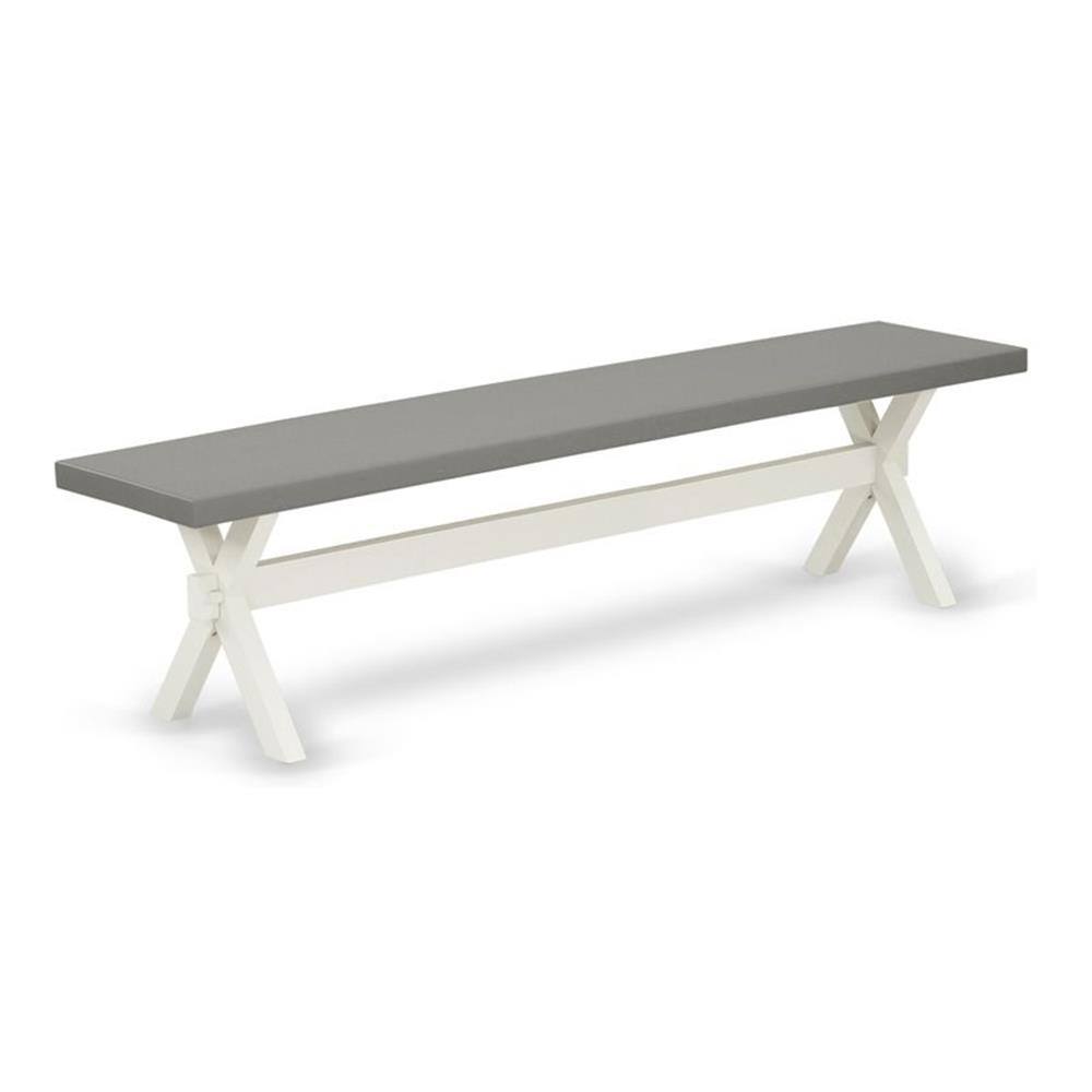 Left. East West Furniture - East West Furniture X-Style Mid Century Modern Dining Bench with Solid Wood Seat - Brown.