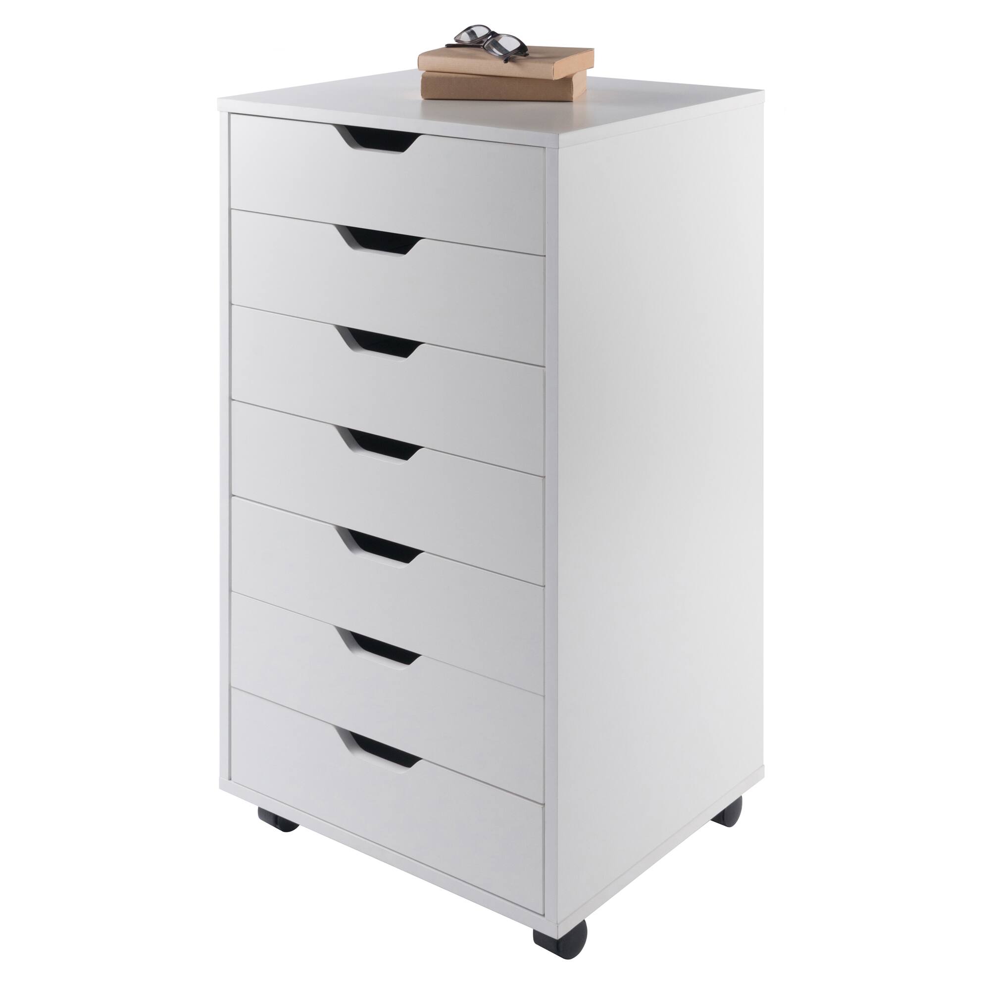 Alt View 6. Winsome Wood - Halifax 7-Drawer Mobile Cabinet - White.