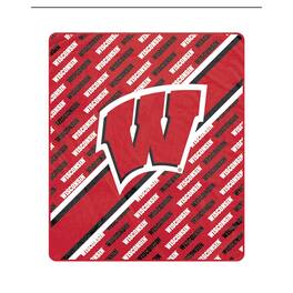 Pegasus - Wisconsin Badgers 60" x 70" Diagonal Lined Wordmark Ultra Soft Blanket - Multicolor