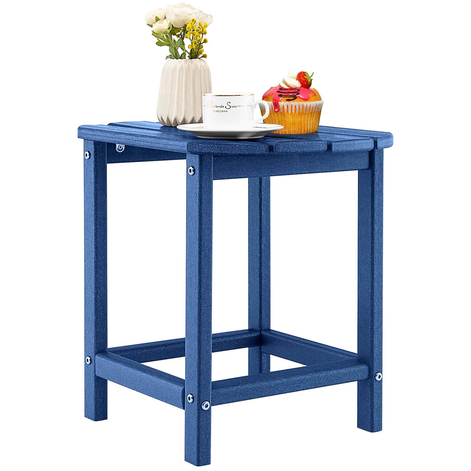 Alt View 9. Costway - 18" Patio Adirondack Side Table Weather Resistant HDPE Garden - Navy.