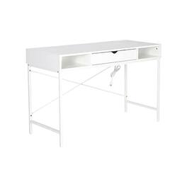 JJS - Home Office Contemporary Large Computer Desk Laptop Workstation With Drawer - White