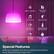 - Matter-enabled
- 104 Preset Scenes
- Music Sync
- Voice Control
- 16 Million DIY Colors
- Tunable White 1800K-6500K
- Dimmable 1%-100%
- Lifespan 22 years (3hrs/day)
Special Features
Note: Not compatible with dimmer switches (may flicker or buzz). Smart dimming via app/voice