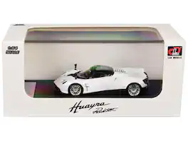 Pagani Huayra Roadster Top 1/64 Diecast Model Car by LCD Models - White Metallic with Black