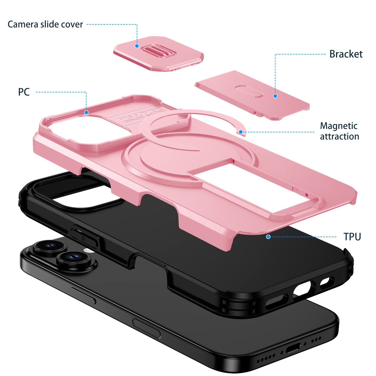 Camera slide cover  
Bracket  
PC  
DISCOVER  
adidad  
dda  
Magnetic attraction  
9  
TPU