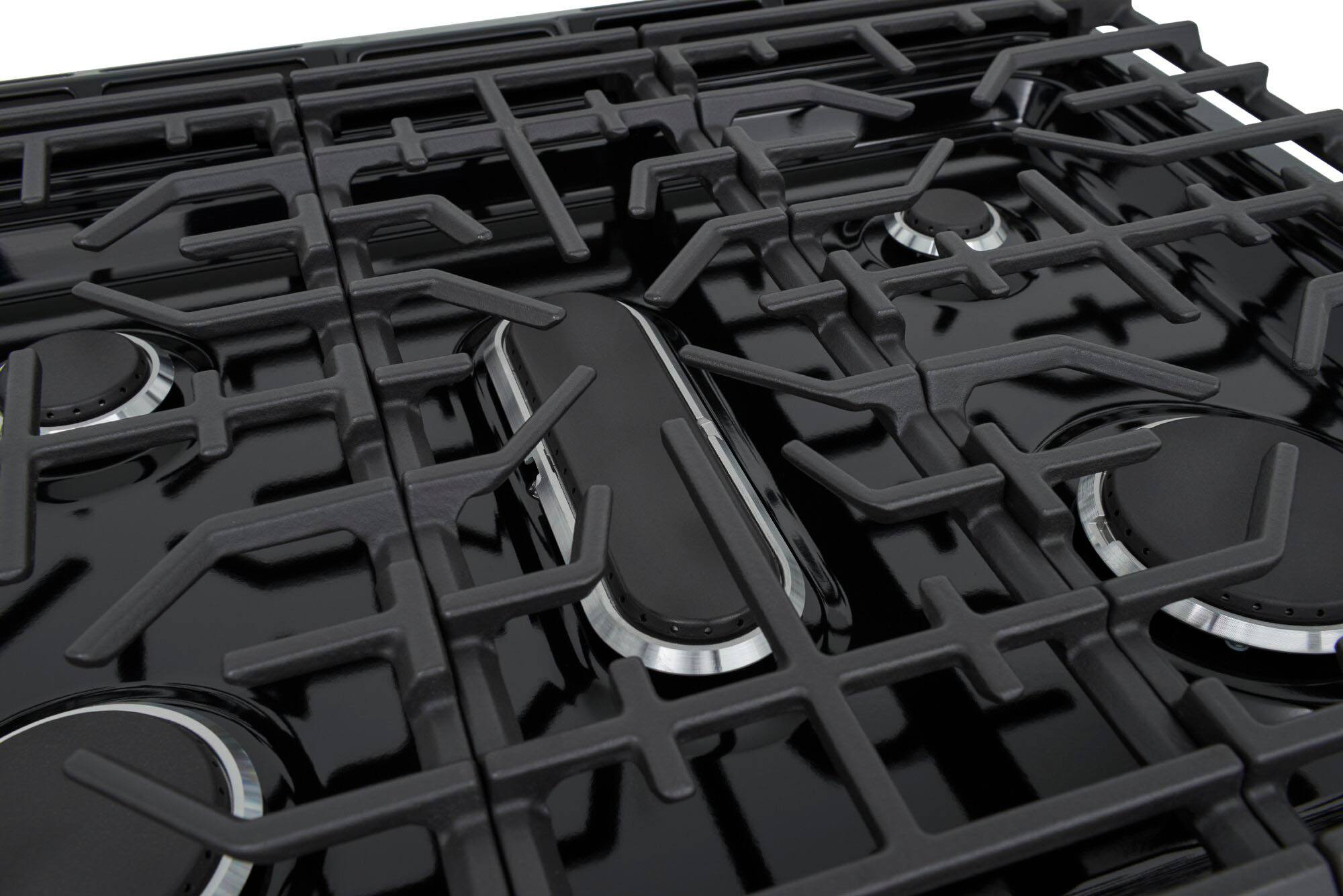 Left. Frigidaire - Gallery 5.1 Cu. Ft. Slide-in Gas Total Convection Range with Air Fry and Steam Clean - Stainless Steel.