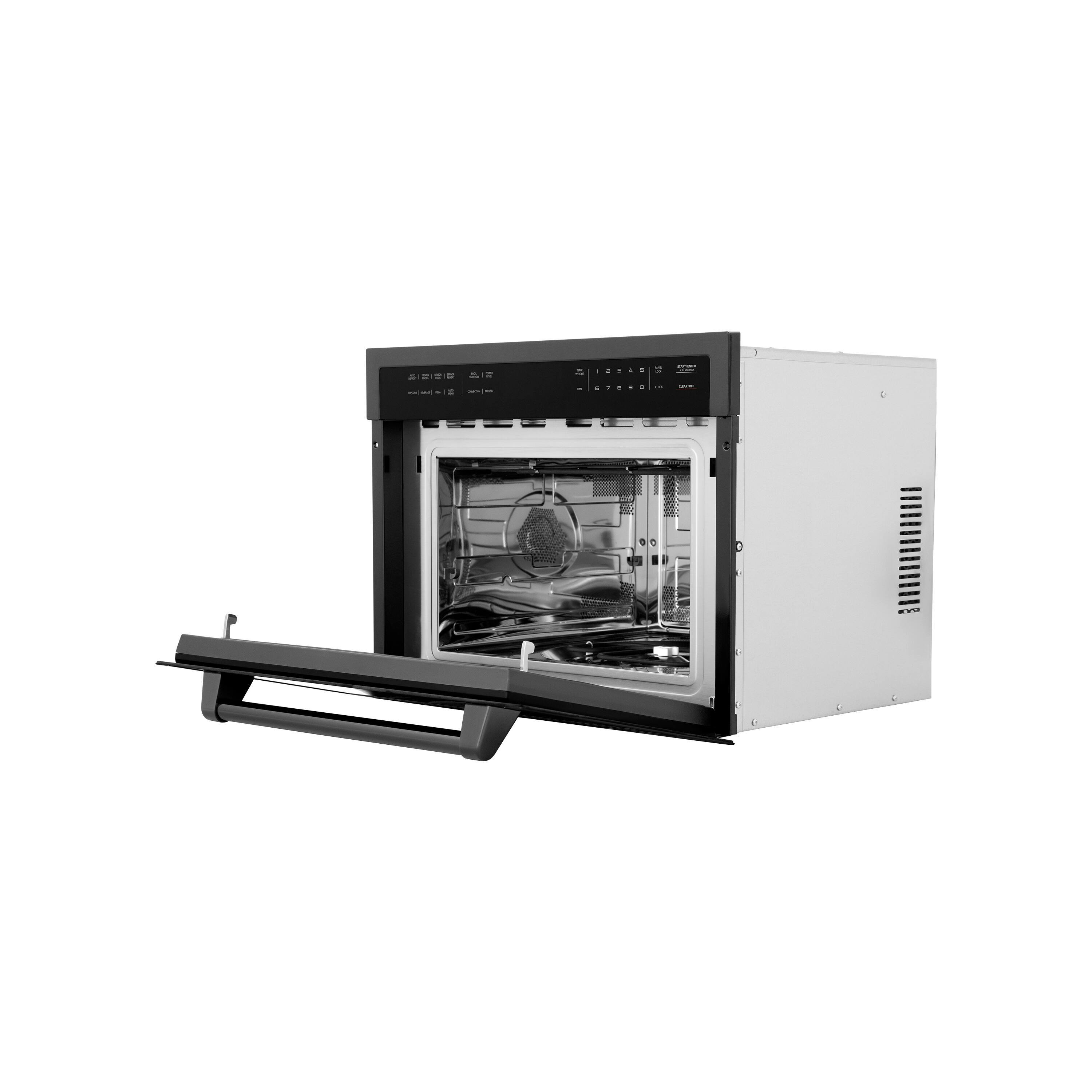 Alt View 1. ZLINE - 24" Built-in Convection Microwave Oven - Black.