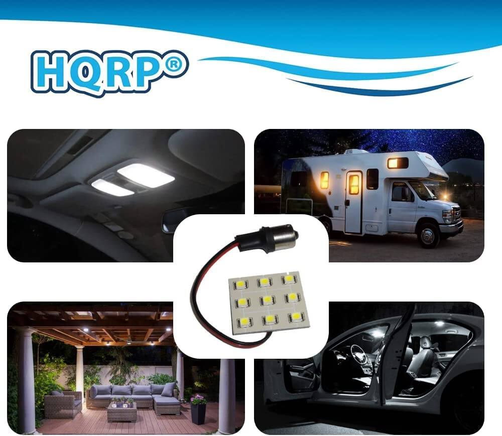 Alt View 2. HQRP - BA15s LED Bulb 4-Pack 9 SMD 5050 Cool White 6000K 10-30 V DC Replacement #93 #1141 #1156.