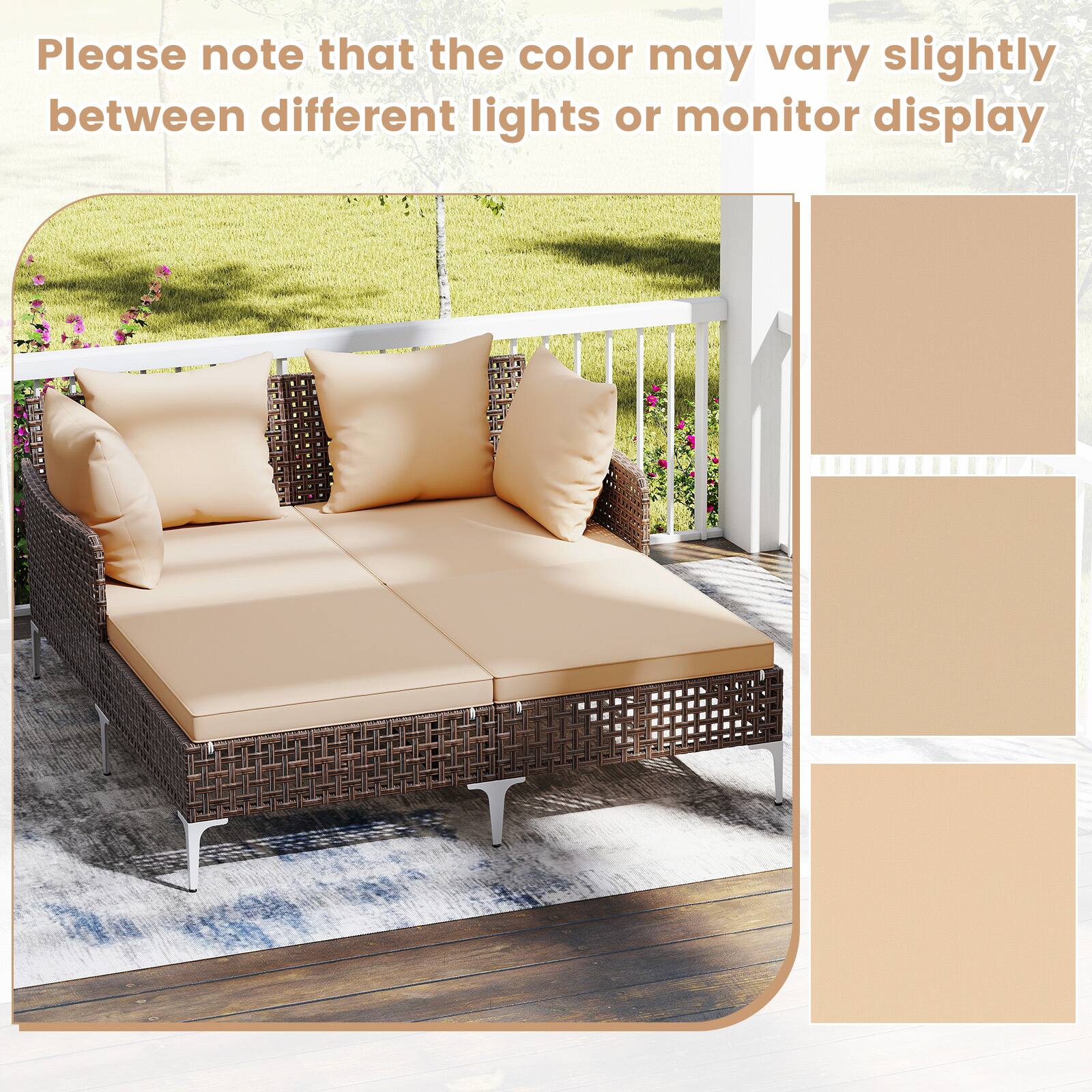 Please note that the color may vary slightly between different lights or monitor display.