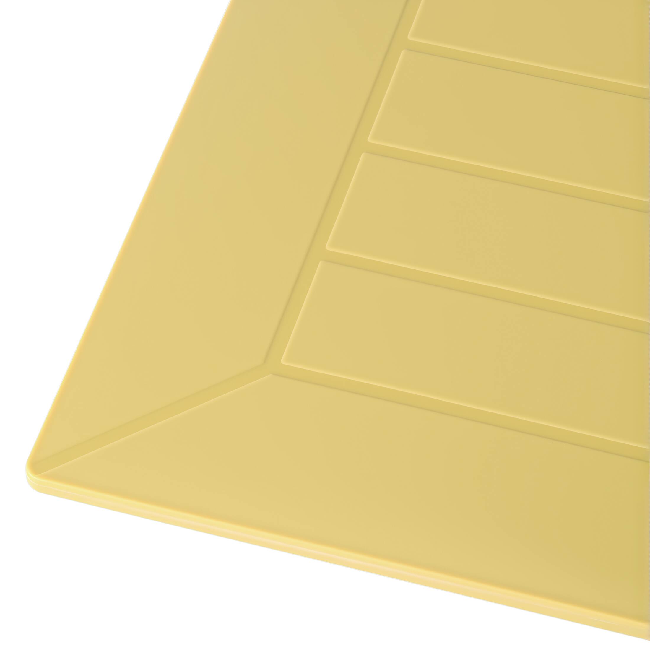 Alt View 3. WestinTrends - WestinTrends Playa 31.5" Square Outdoor Plastic Resin Patio Dining Table for 4 - Yellow.